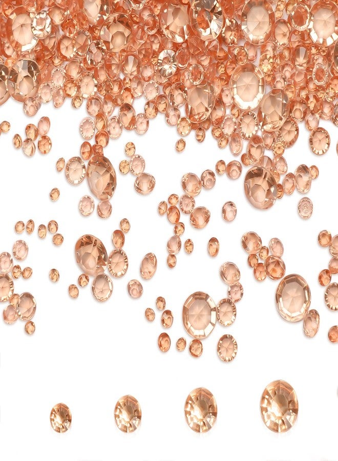 Milifox 6000 Pieces Acrylic Diamond Gems Rose Gold Fake Crystals Vase Filler Diamond Table Scatter Confetti Crystals Small Fake Plastic Gems Acrylic Vase Filler for Wedding Party Decoration - Image 1